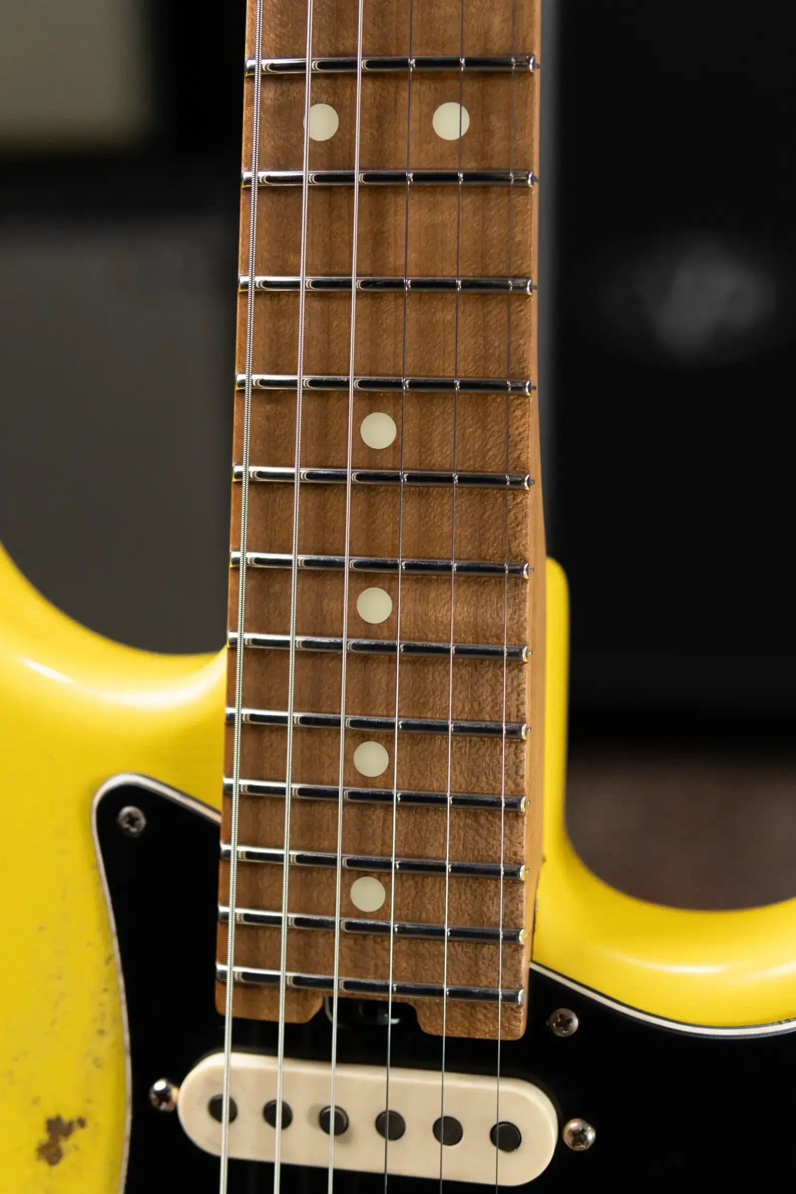 Luxxtone Choppa S HSS Electric Guitar - Canary Yellow with Hardshell Case