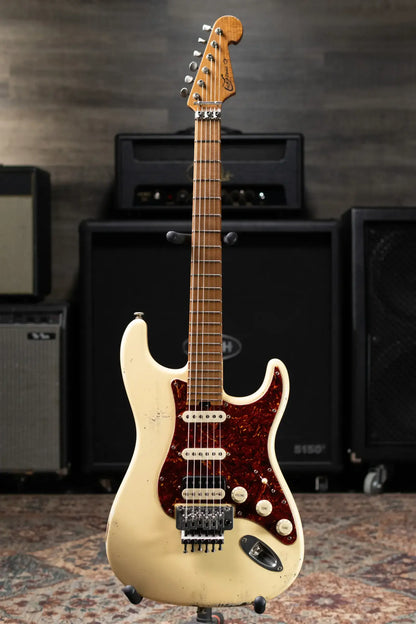 Luxxtone Choppa S HSS Electric Guitar - Cream with Hardshell Case