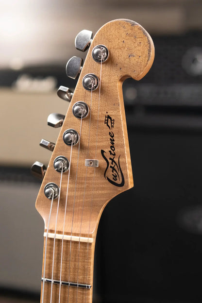 Luxxtone Choppa S HSS Electric Guitar - Gold Sparkle over 3-Tone Sunburst with Hardshell Case