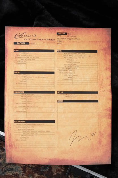 Luxxtone Choppa S HSS Electric Guitar - Gold Sparkle over 3-Tone Sunburst with Hardshell Case