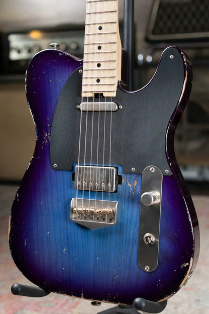 Luxxtone Choppa T Electric Guitar - Blue Burst with Hardshell Case