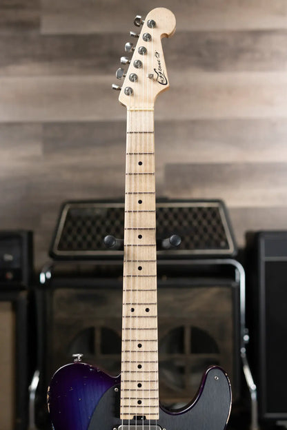Luxxtone Choppa T Electric Guitar - Blue Burst with Hardshell Case