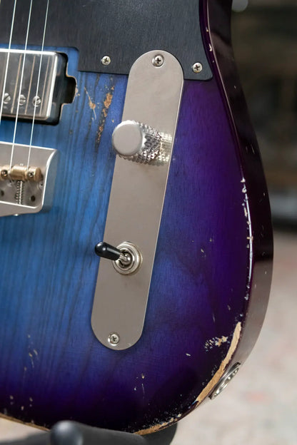 Luxxtone Choppa T Electric Guitar - Blue Burst with Hardshell Case