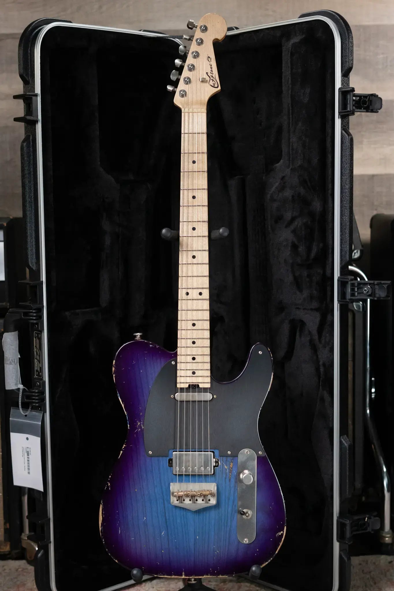 Luxxtone Choppa T Electric Guitar - Blue Burst with Hardshell Case