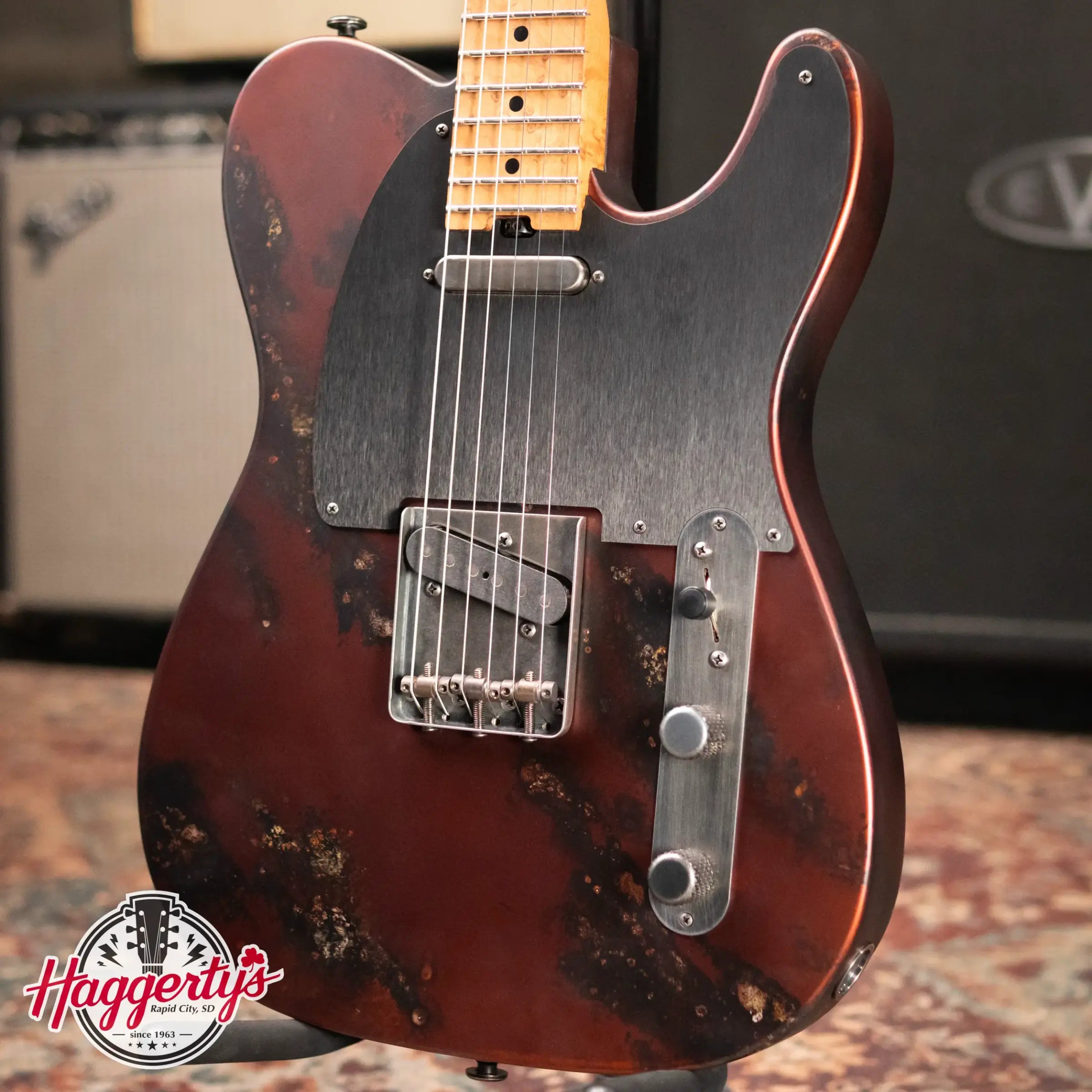 Luxxtone Choppa T Electric Guitar - Matte Stained Copper with Hardshell Case