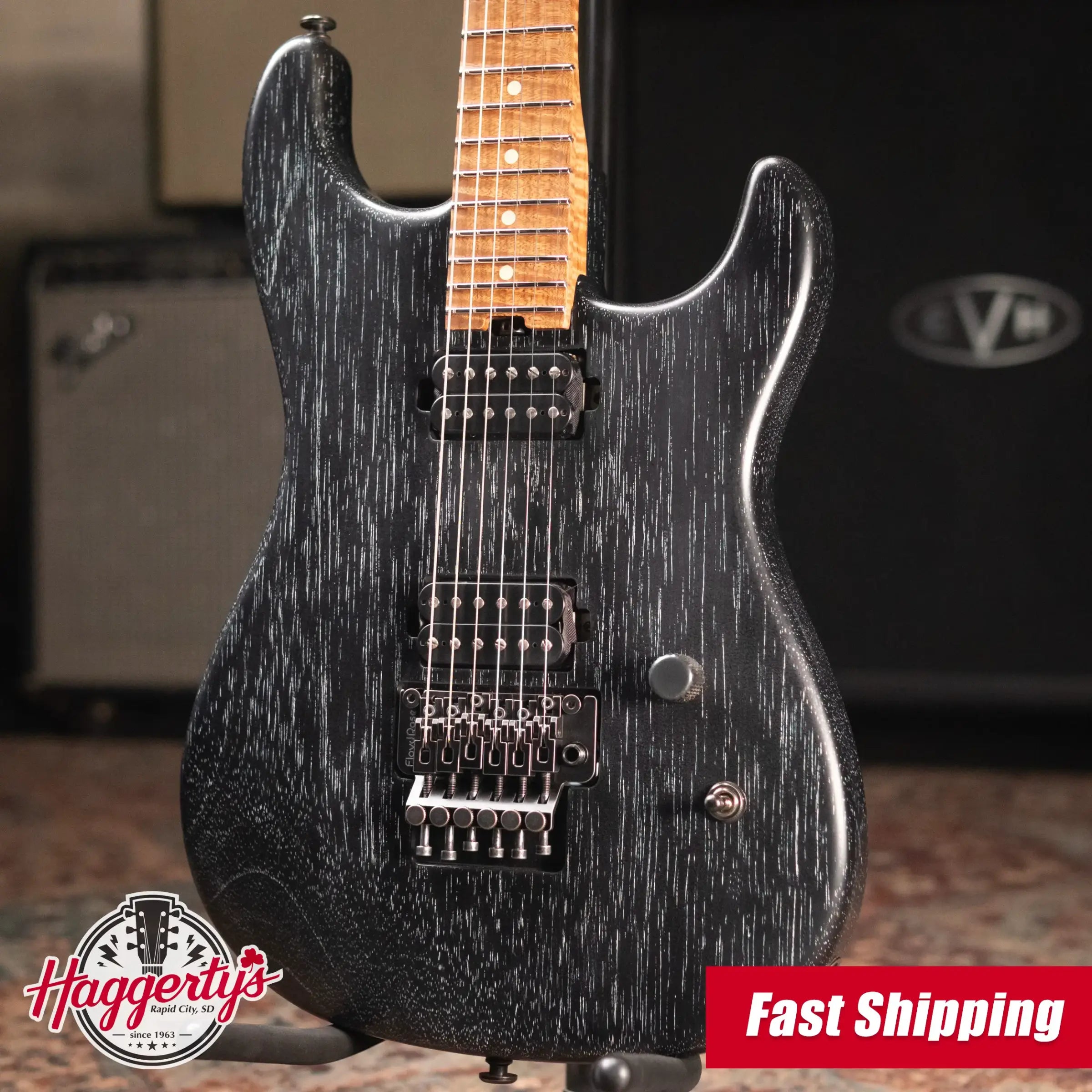 Luxxtone El Machete Electric Guitar - Black Doghair with Hardshell Case