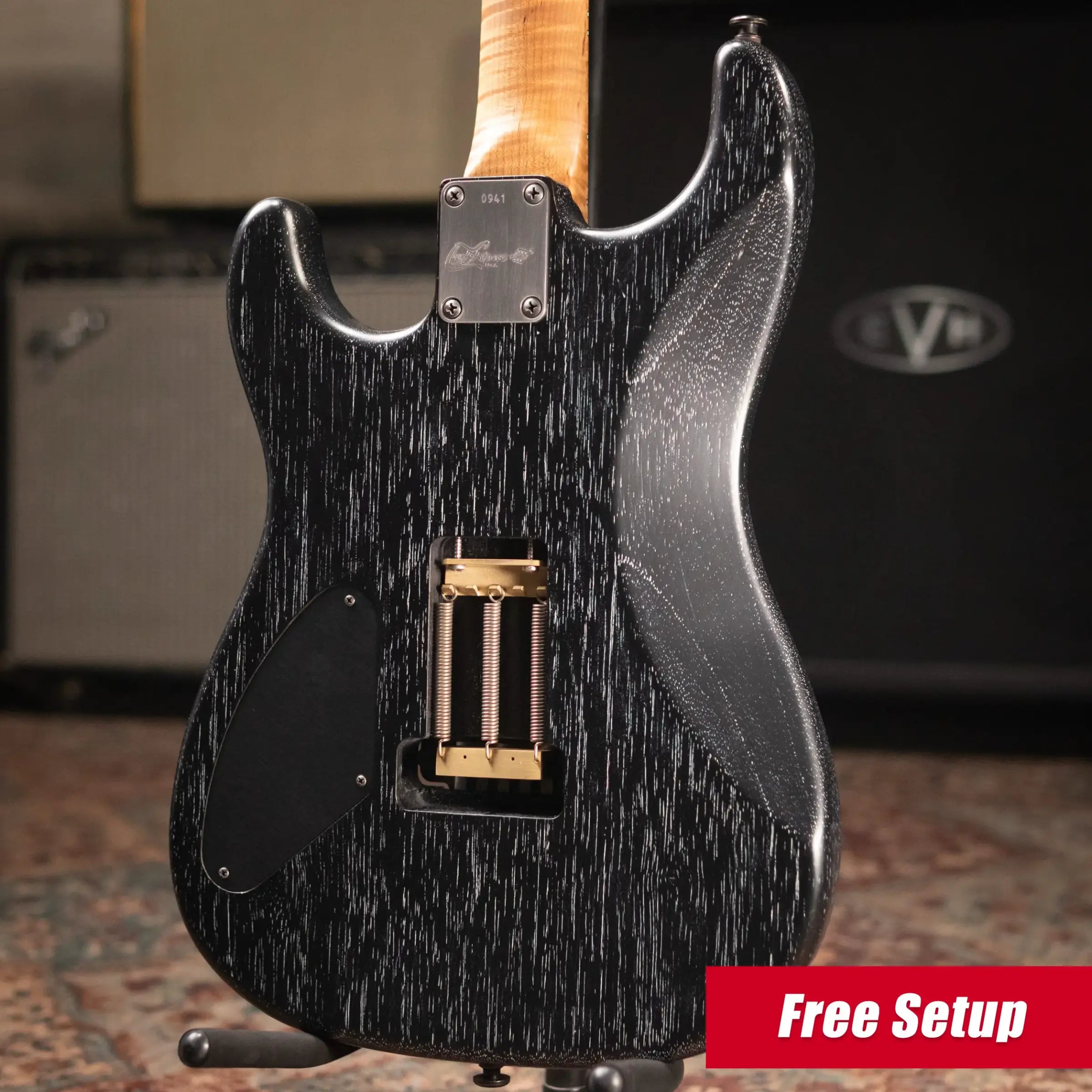 Luxxtone El Machete Electric Guitar - Black Doghair with Hardshell Case