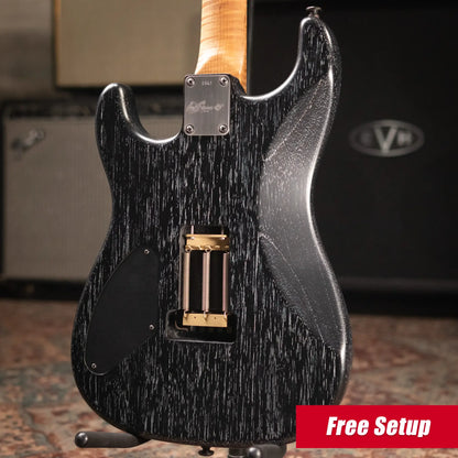 Luxxtone El Machete Electric Guitar - Black Doghair with Hardshell Case