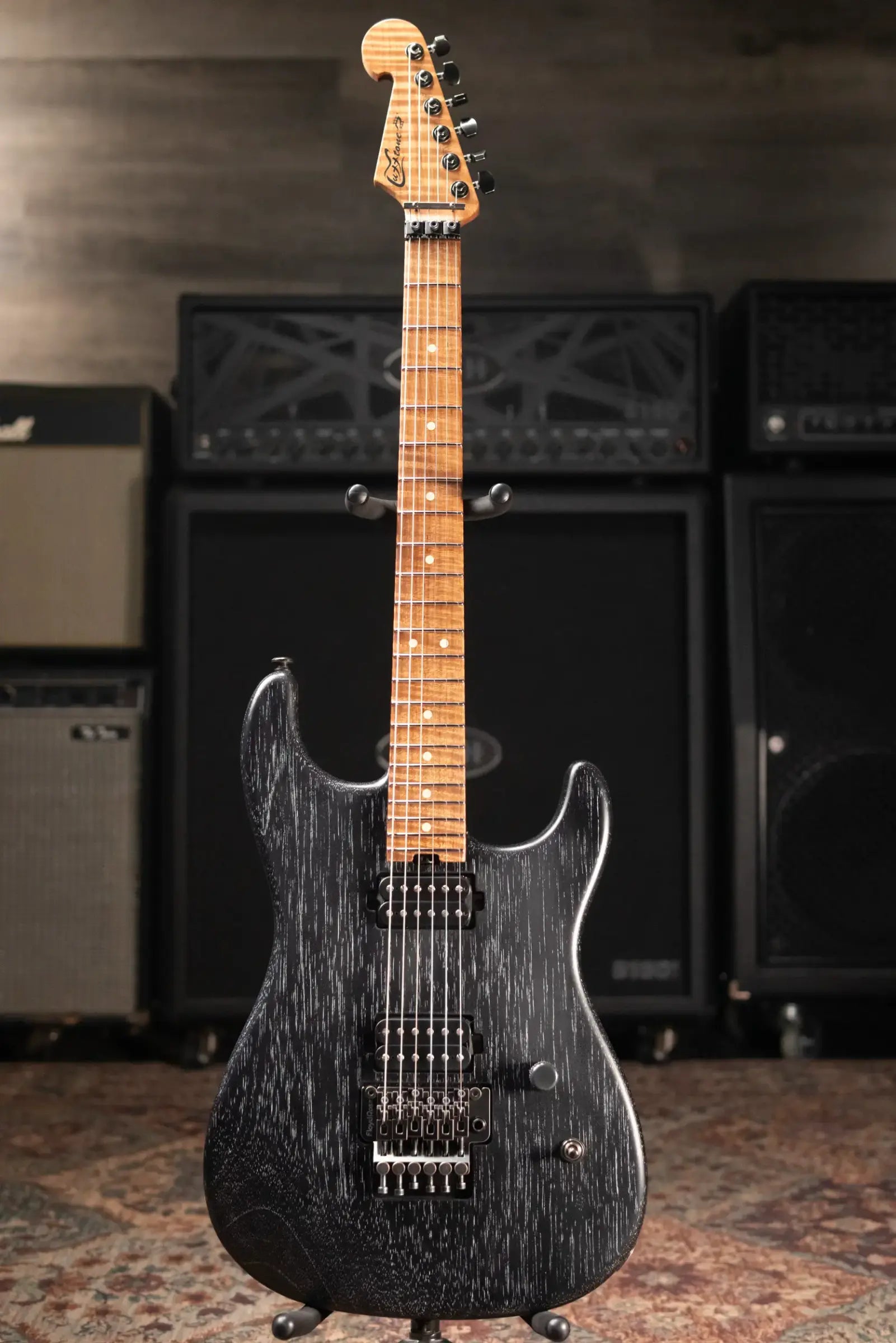 Luxxtone El Machete Electric Guitar - Black Doghair with Hardshell Case