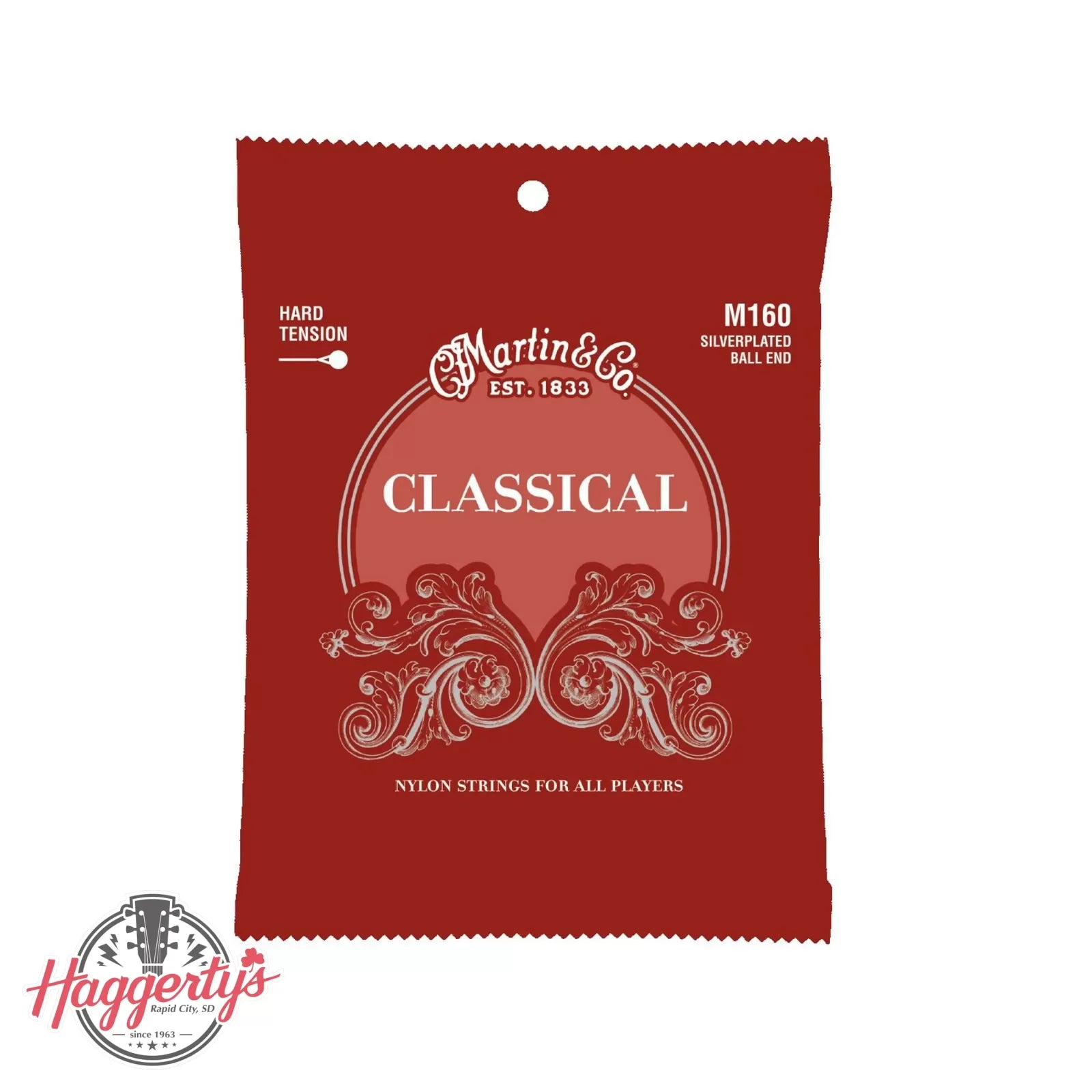 Martin M160 Classical Silver-Plated Ball End Nylon Strings - Hard Tension