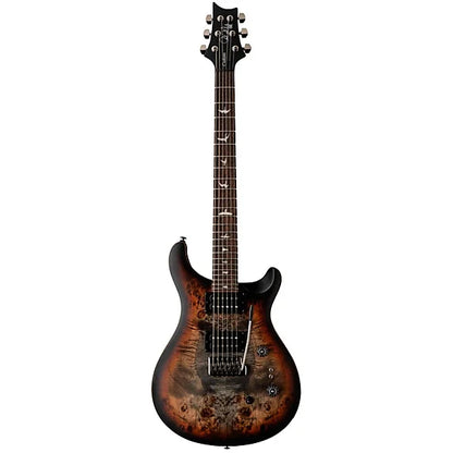 PRS SE "Exotic" Custom 24-08 Poplar Burl Electric Guitar - Charcoal Cherry Midnight Burst with Gig Bag