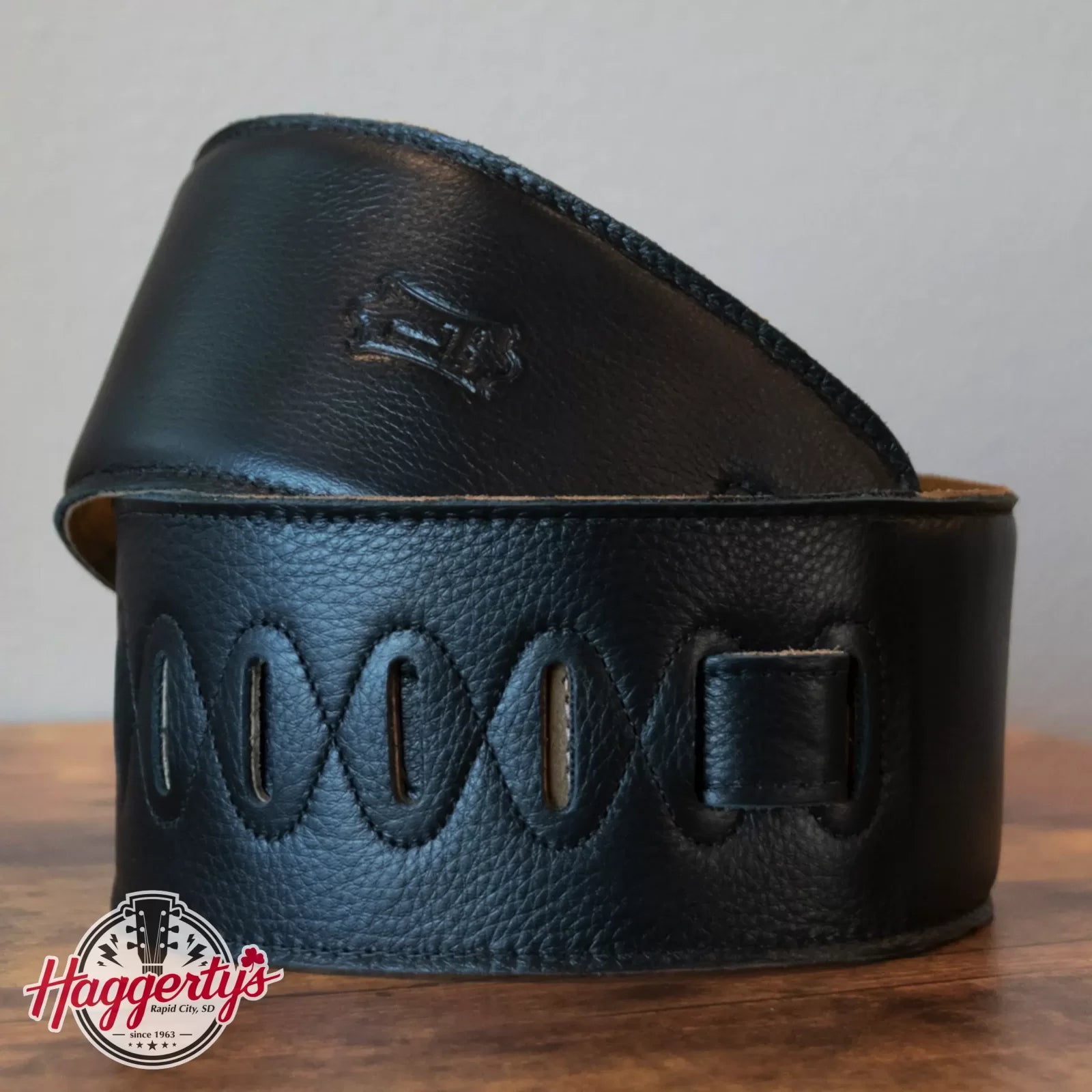 Levy's M4GF 3.5-inch Padded Garment Leather Bass Strap - Black