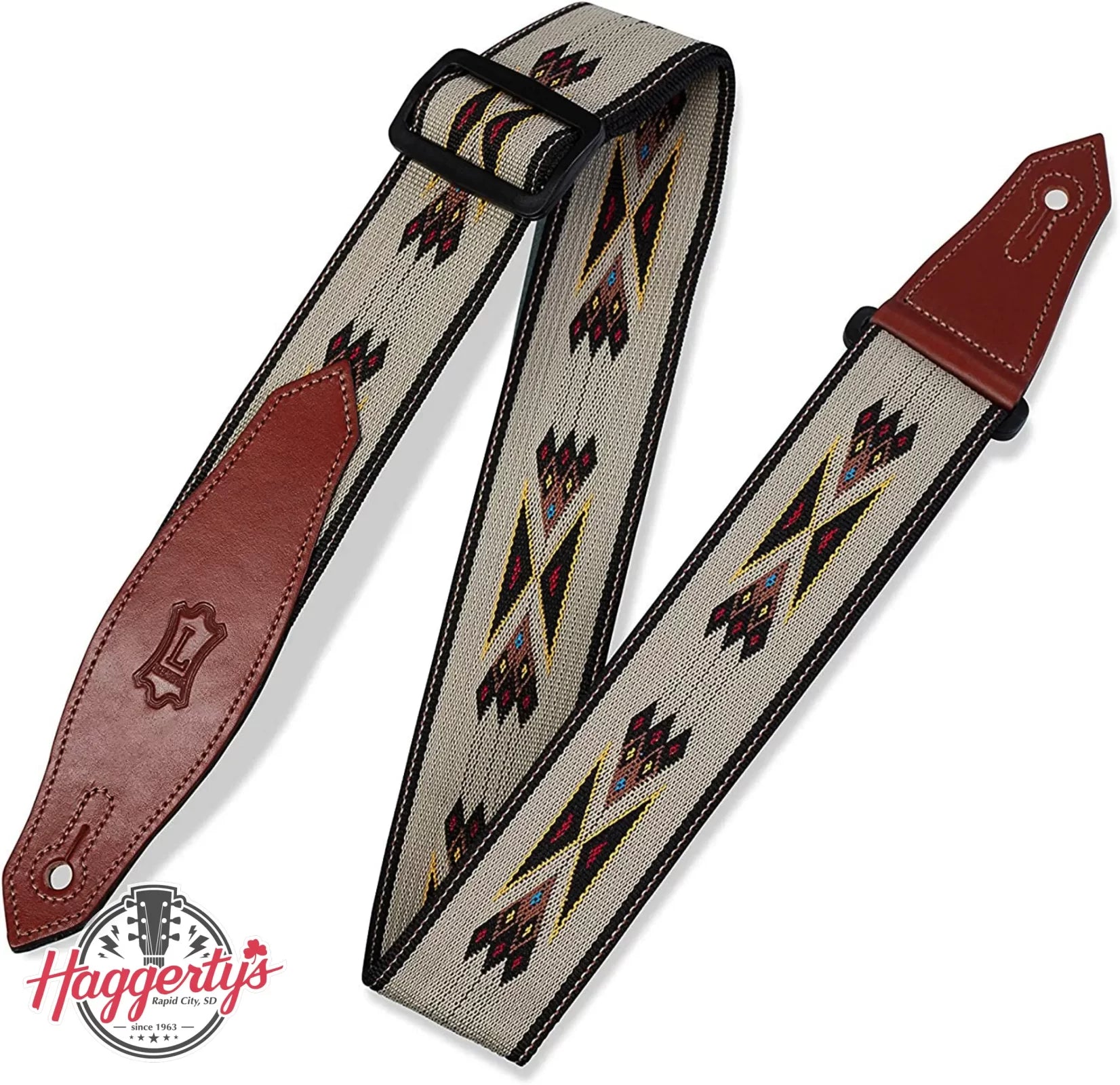 Levy's MSSN80 2-inch Southwest Print Polyester Jacquard Guitar Strap - Tan