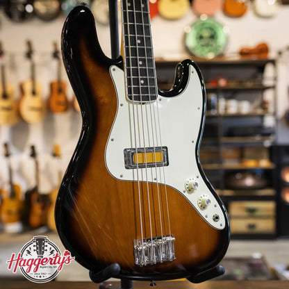 Fender Gold Foil Jazz Bass, Ebony Fingerboard, 2-Color Sunburst - Deluxe Gig Bag - Floor Model