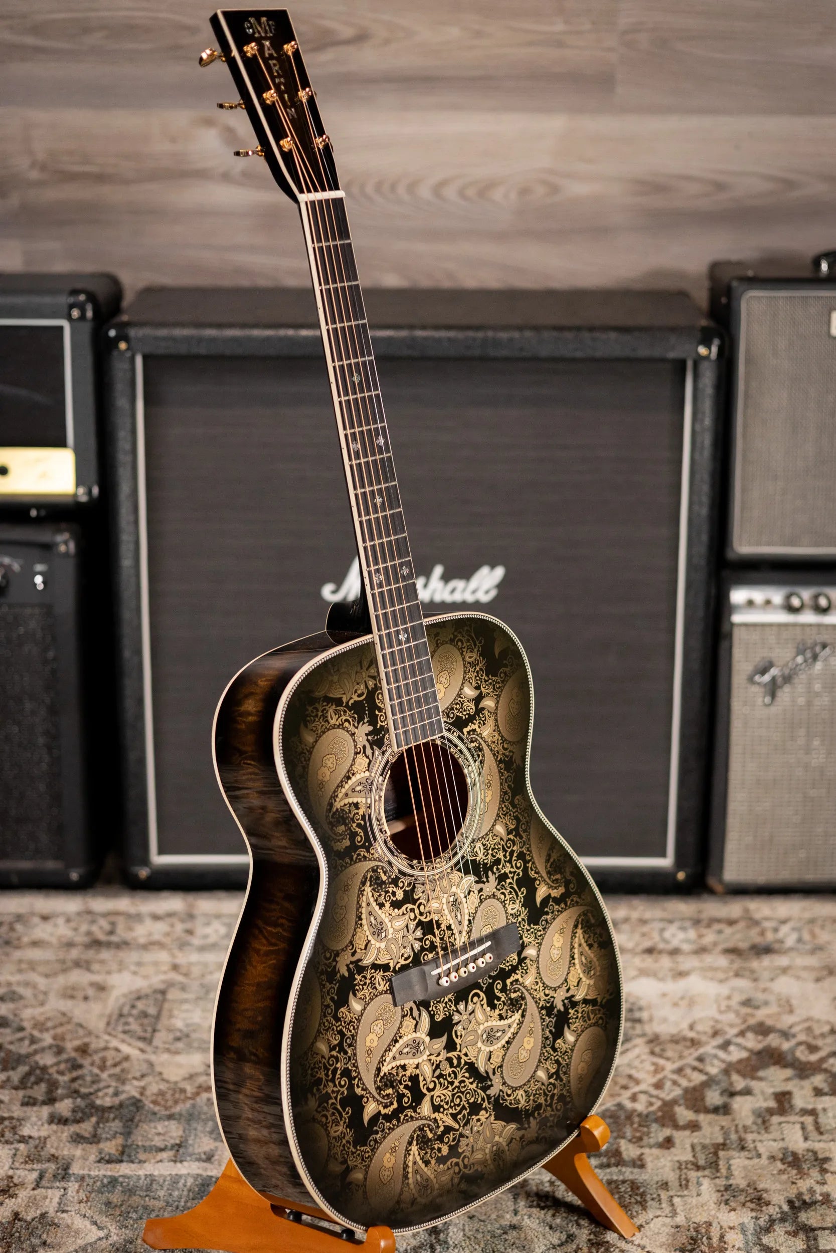 Martin Custom Shop M Acoustic/Electric Guitar - Paisley Ember Burst with Hardshell Case