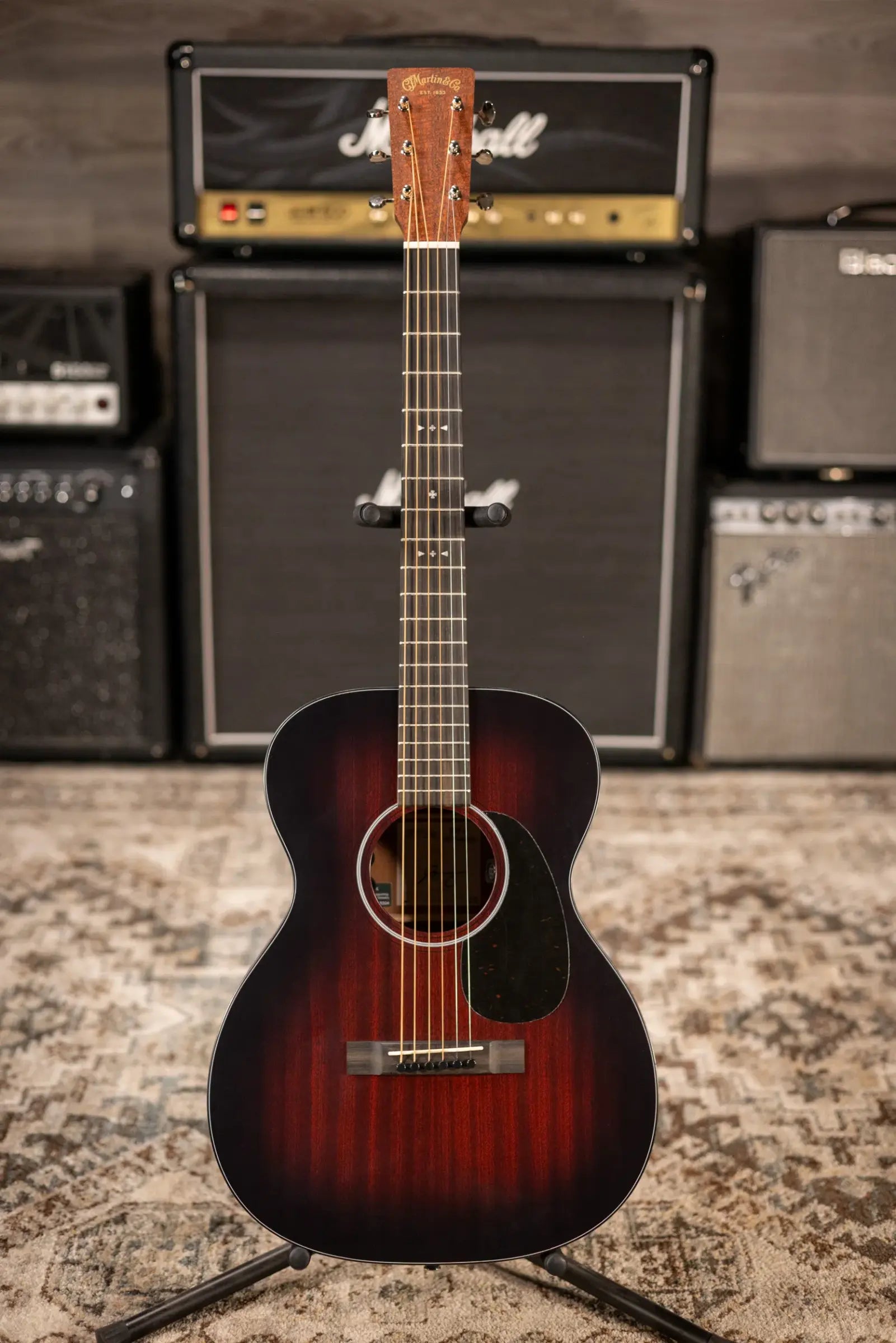 Martin 000 Jr E Jeff Tweedy Acoustic Electric Guitar - Dark Mahogany with Gig Bag