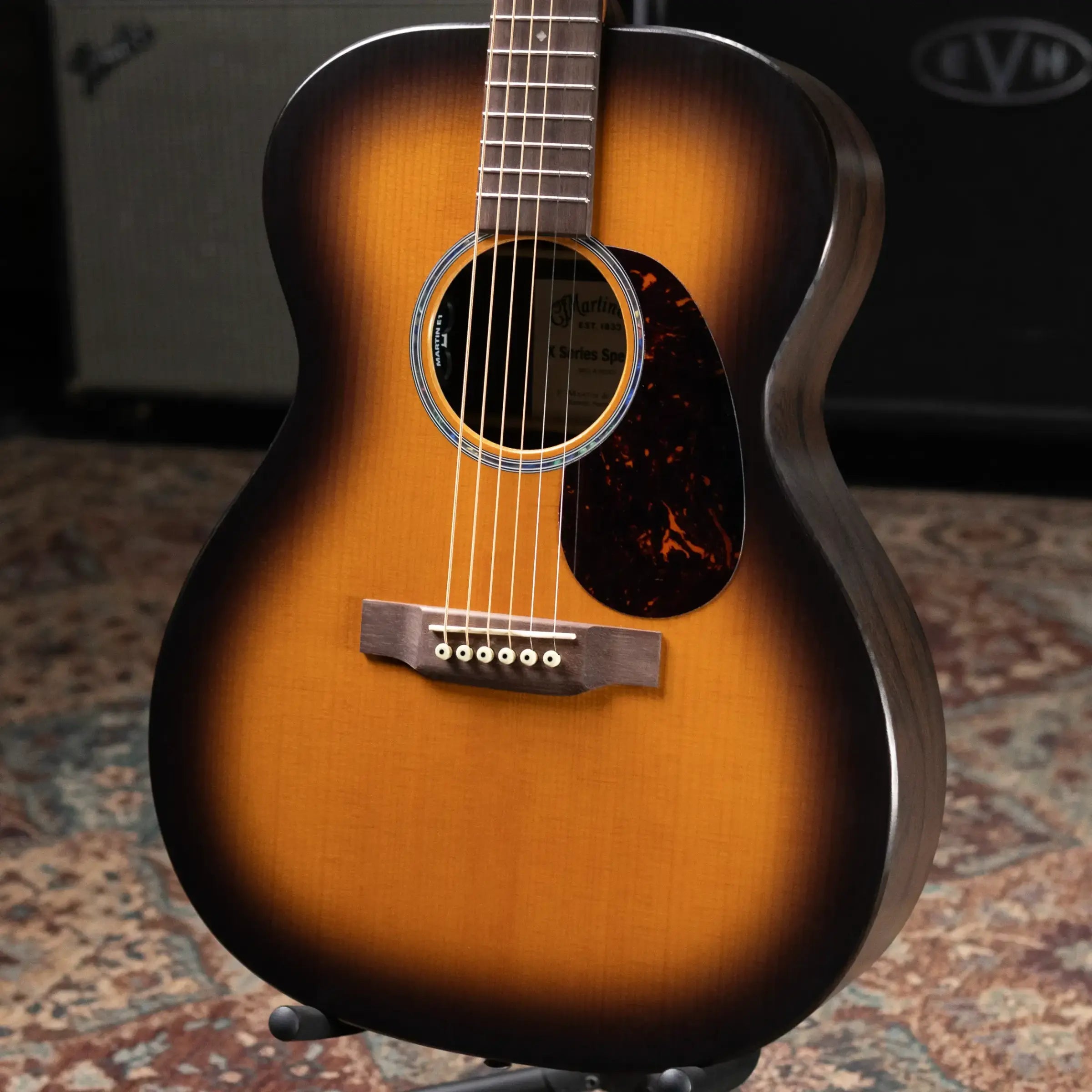 Martin 000-X2E Brazilian Special Acoustic/Electric Guitar - Burst with Gig Bag