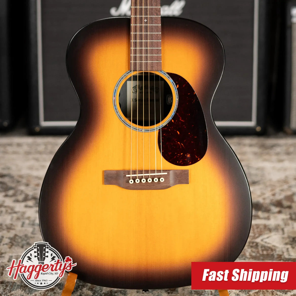 Martin 000-X2E Brazilian Special Acoustic/Electric Guitar - Burst with Gig Bag