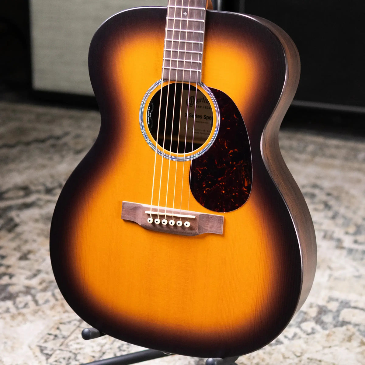 Martin 000-X2E Brazilian Special Acoustic/Electric Guitar - Burst with Gig Bag