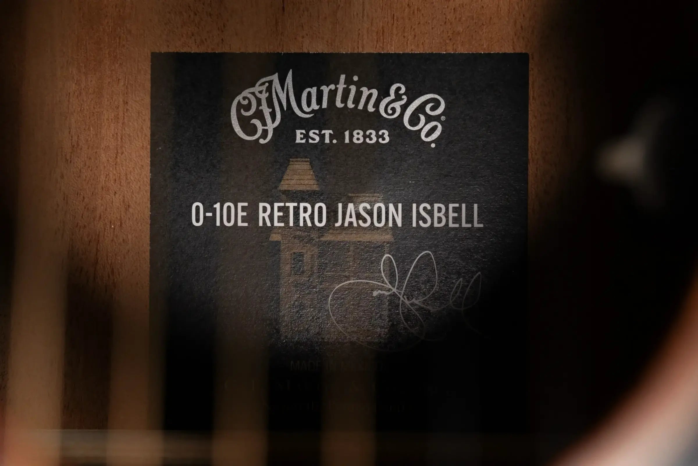 Martin 0-10E Retro Jason Isbell Concert Signature Short Scale Acoustic/Electric Guitar - Dark Mahogany with Gig Bag
