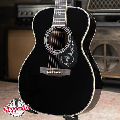 Martin Custom Style 45 000 Acoustic Guitar - East Indian Rosewood/Premium Spruce, Black with Hardshell Case