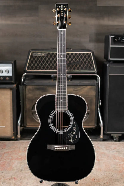Martin Custom Style 45 000 Acoustic Guitar - East Indian Rosewood/Premium Spruce, Black with Hardshell Case