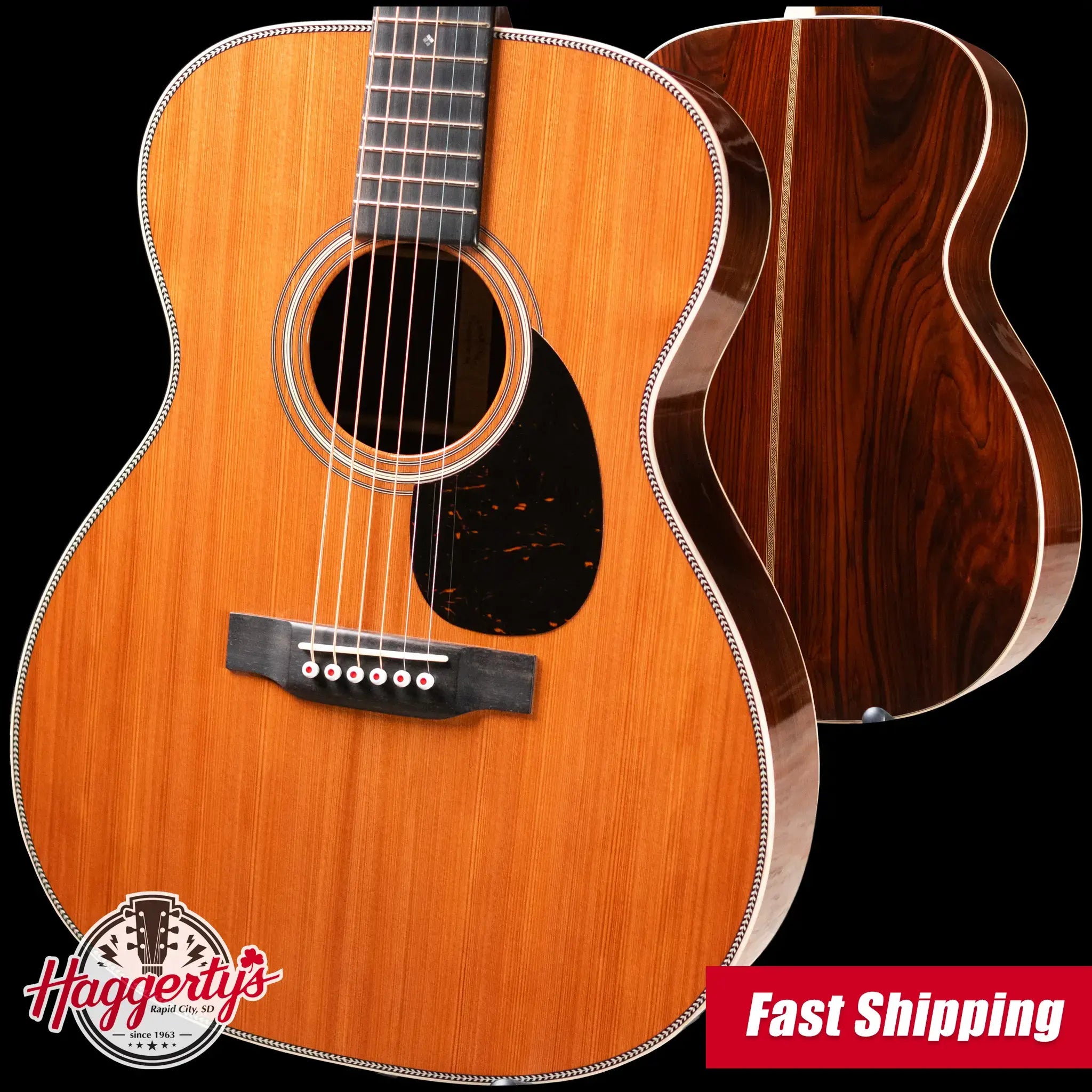 Martin Custom Shop 000 Style 28 Modern Deluxe Appointments Acoustic Guitar - Guatemalan Rosewood/Sinker Redwood with Hardshell Case