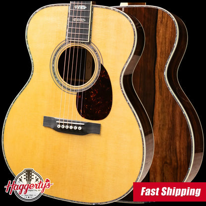 Martin Custom Shop Style 45 OM-14F Acoustic Guitar - Macassar Ebony/Premium Spruce with Hardshell Case