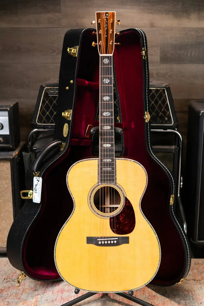 Martin Custom Shop Style 45 OM-14F Acoustic Guitar - Macassar Ebony/Premium Spruce with Hardshell Case