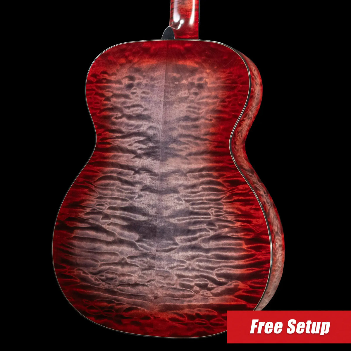 Martin Custom Shop Style 45 OM-14F Acoustic Guitar - Quilted Maple Charcoal Cherry Burst with Hardshell Case