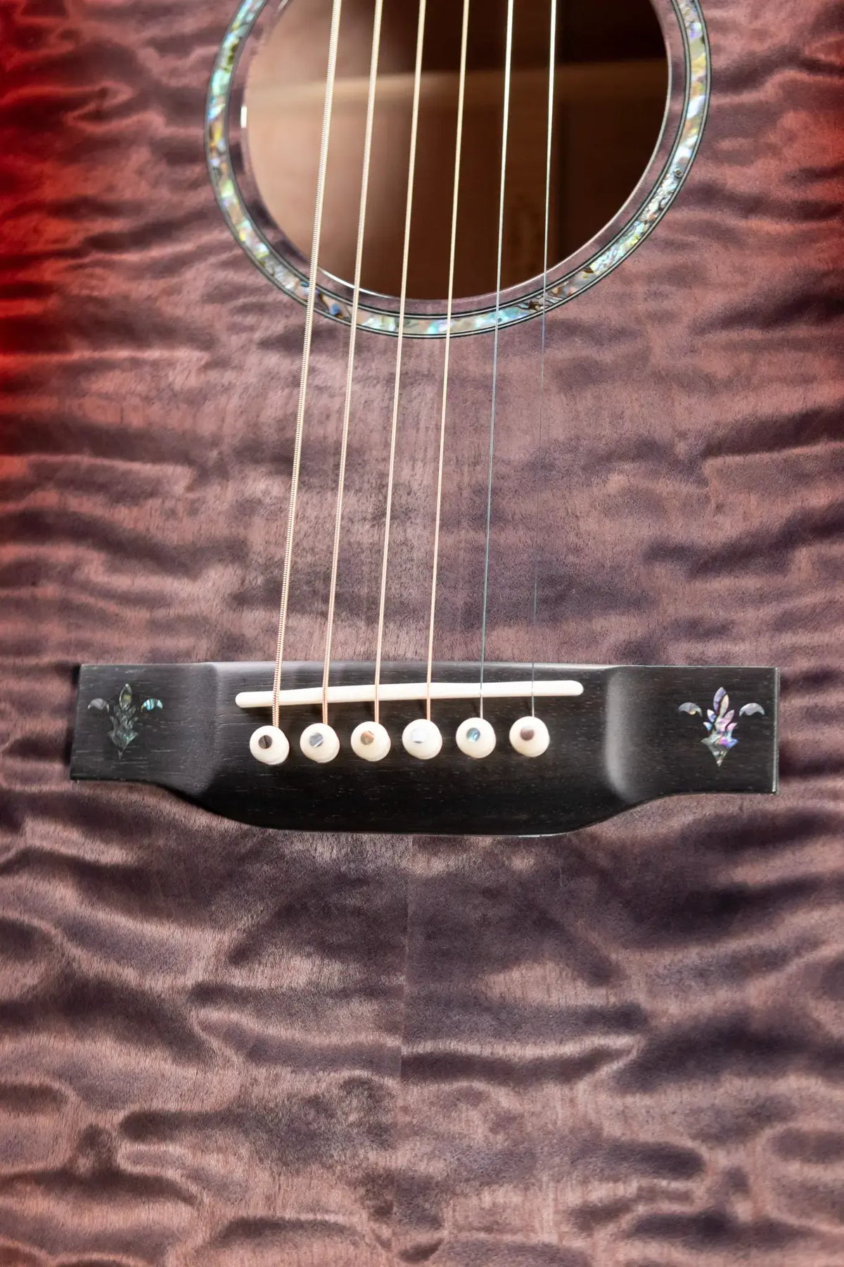 Martin Custom Shop Style 45 OM-14F Acoustic Guitar - Quilted Maple Charcoal Cherry Burst with Hardshell Case