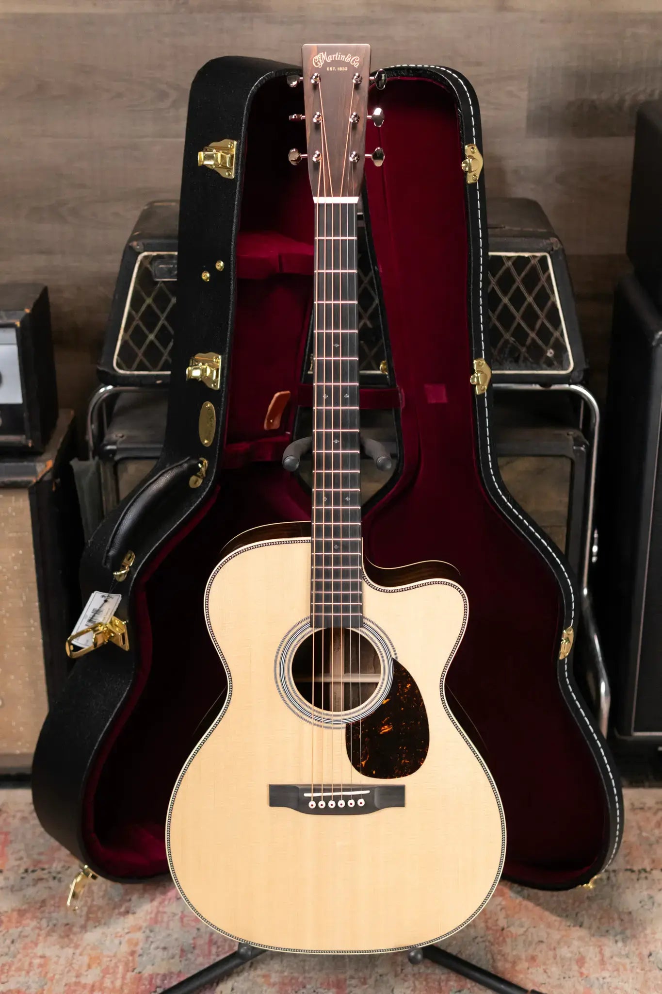 Martin Custom Shop Style 28 OM-14F Acoustic Guitar - Ziricote/Spruce with Hardshell Case