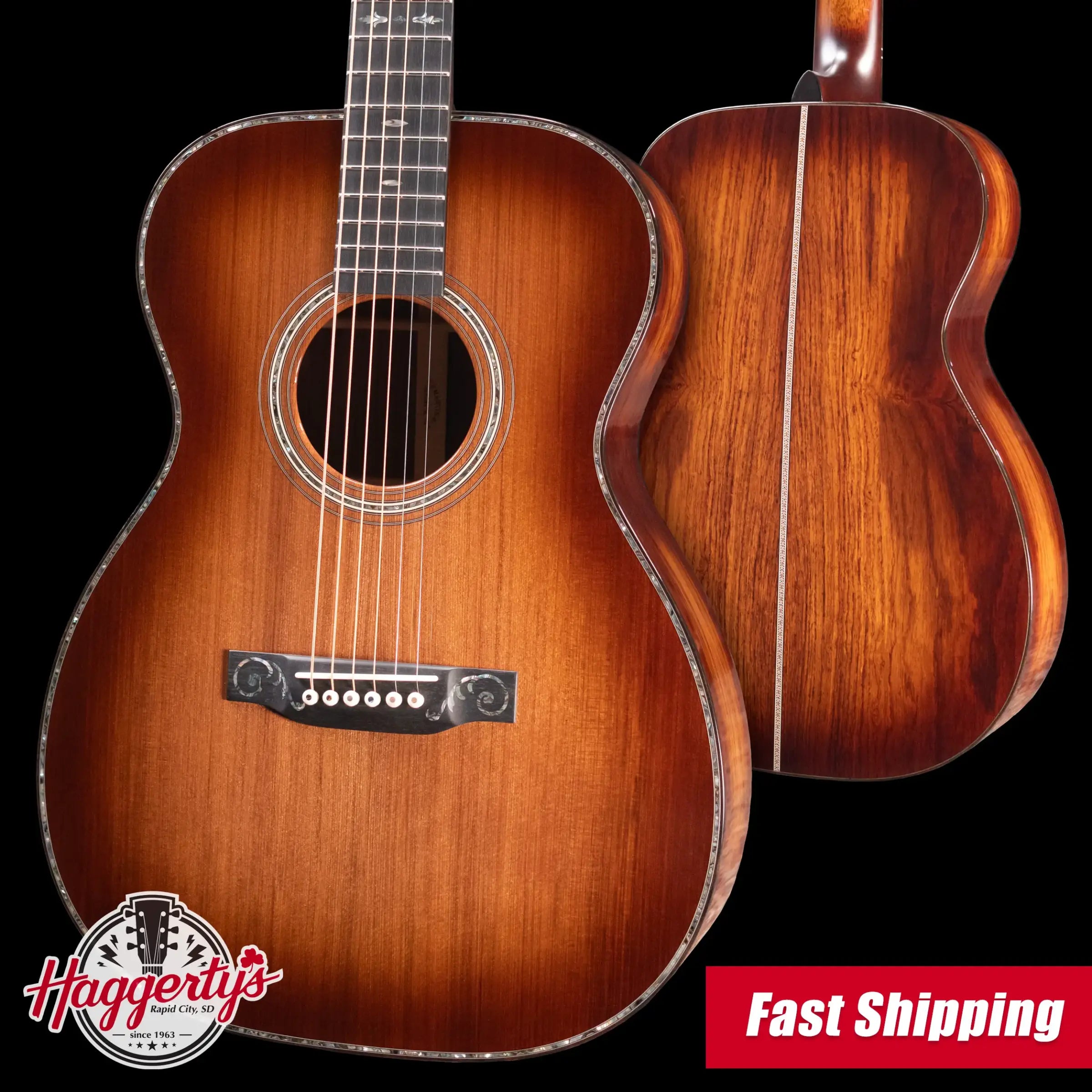 Martin Custom Shop Style 45 00-14F Acoustic Guitar - Sinker Redwood/Honduran Rosewood with Hardshell Case