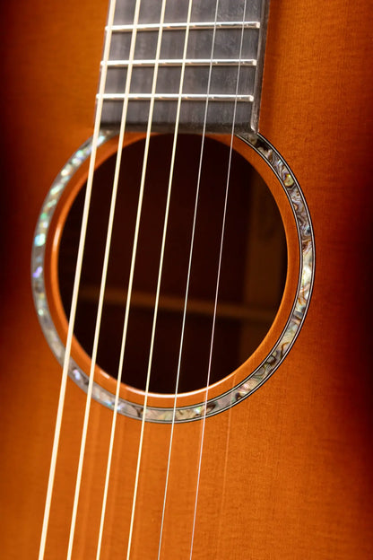 Martin Custom Shop Style 28 0-12F Flamed Mahogany/Western Red Cedar Acoustic Guitar - 1935 Sunburst with Hardshell Case