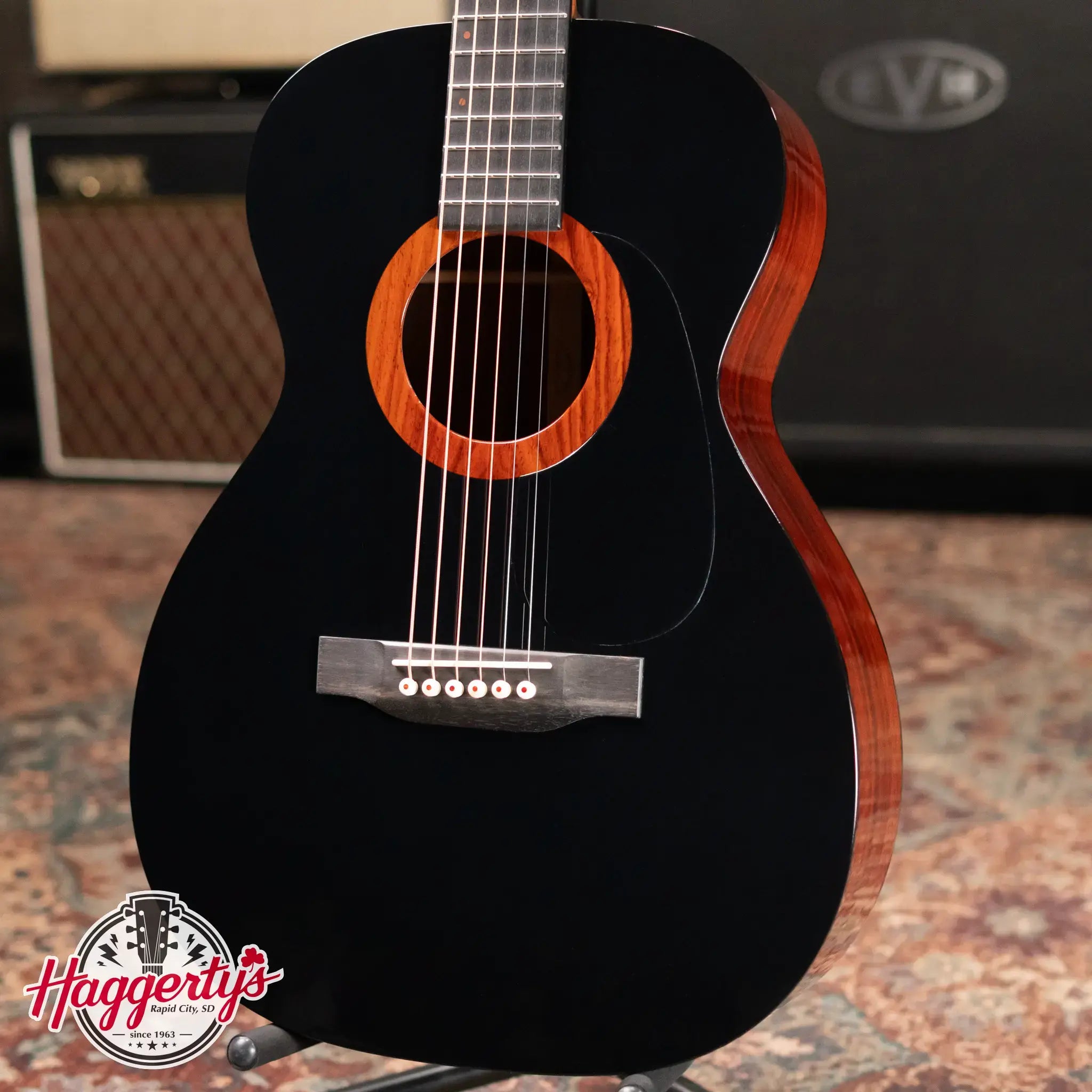 Martin Custom 0 Acoustic Guitar - Cocobolo/Spruce, Black with Hardshell Case