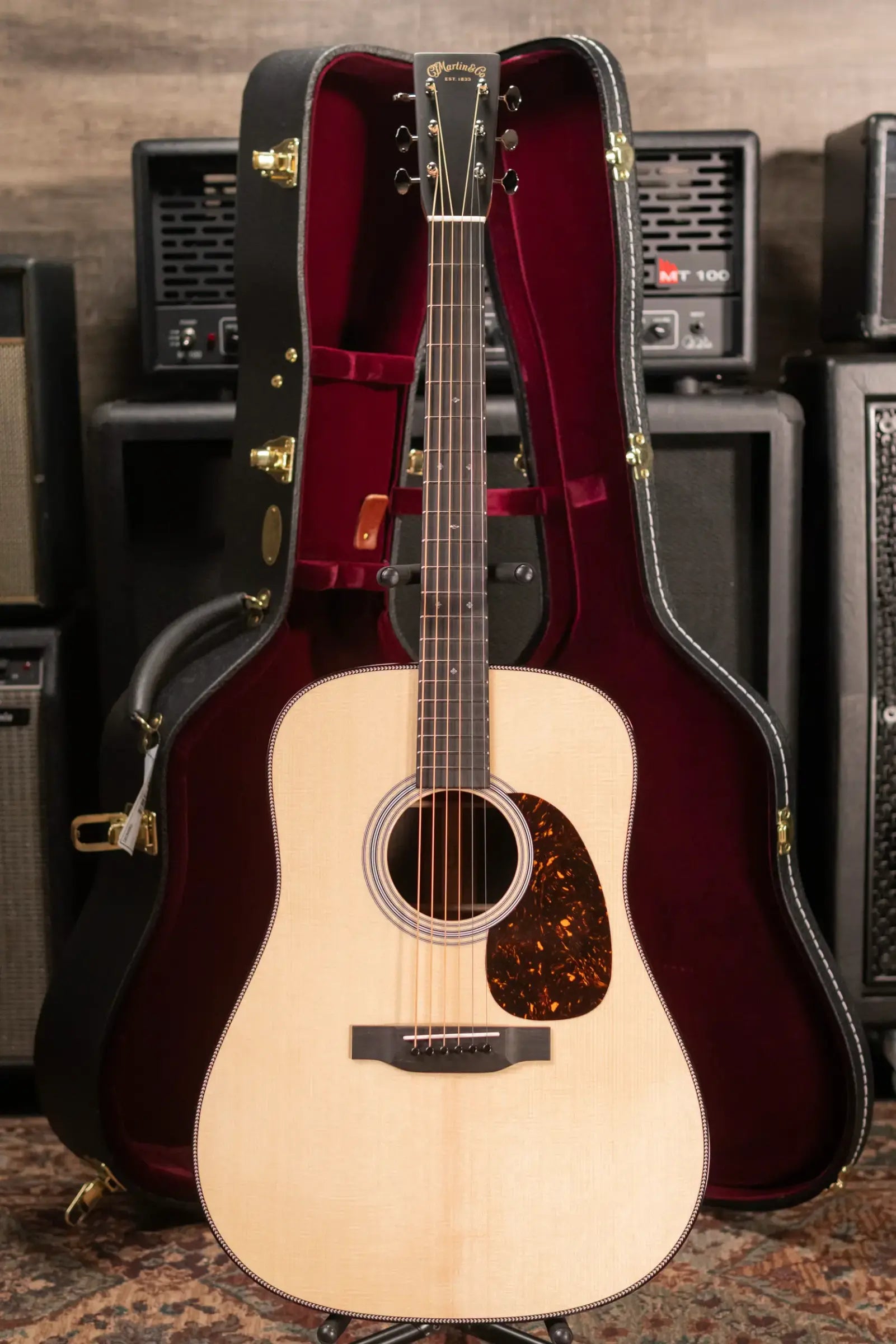 Martin Custom Shop Style 28 Dreadnought Acoustic Guitar - Macassar Ebony with Hardshell Case