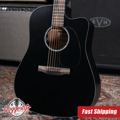 Martin DC-10E Modern Dreadnought Acoustic/Electric Guitar - Black with Gig Bag