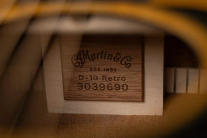 Martin D-10 E Retro Dreadnought Electric/Acoustic Guitar - Spruce with Gig Bag