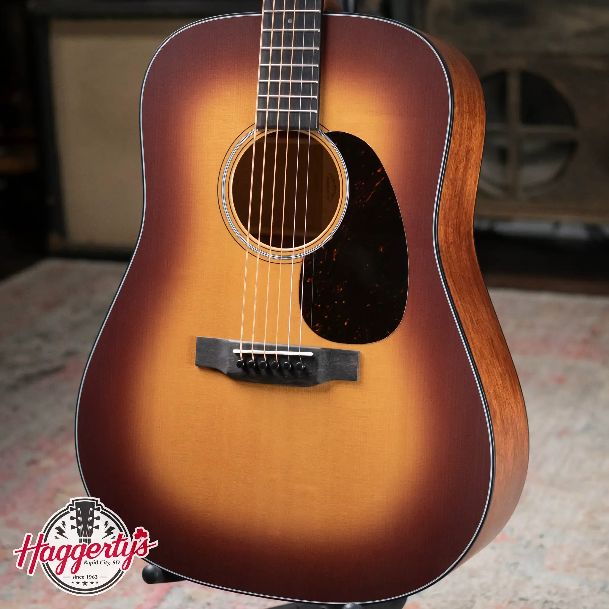 Martin D-18 Satin Dreadnought Acoustic - Amberburst with Hardshell Case