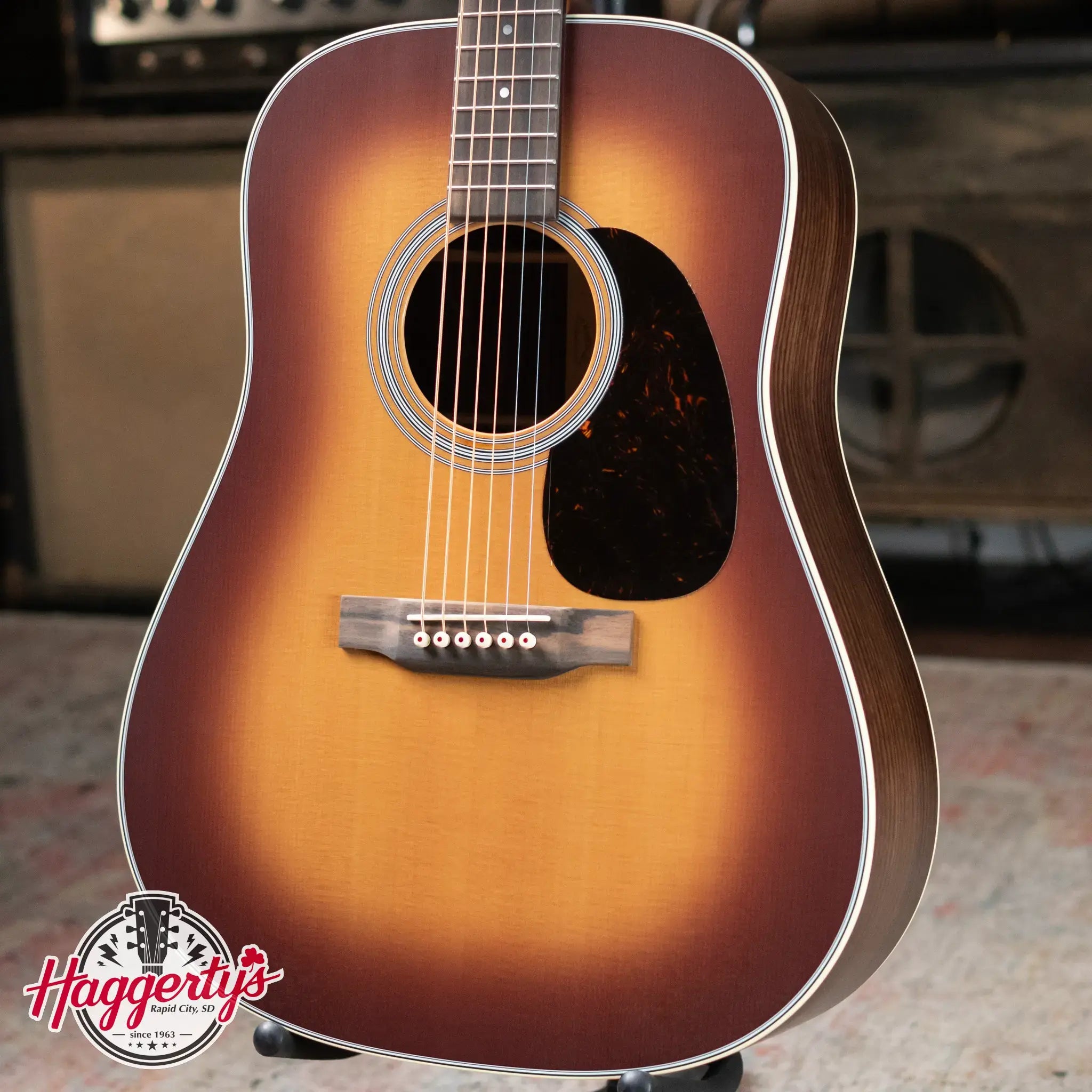 Martin D-28 Satin Dreadnought Acoustic - Amberburst with Hardshell Case