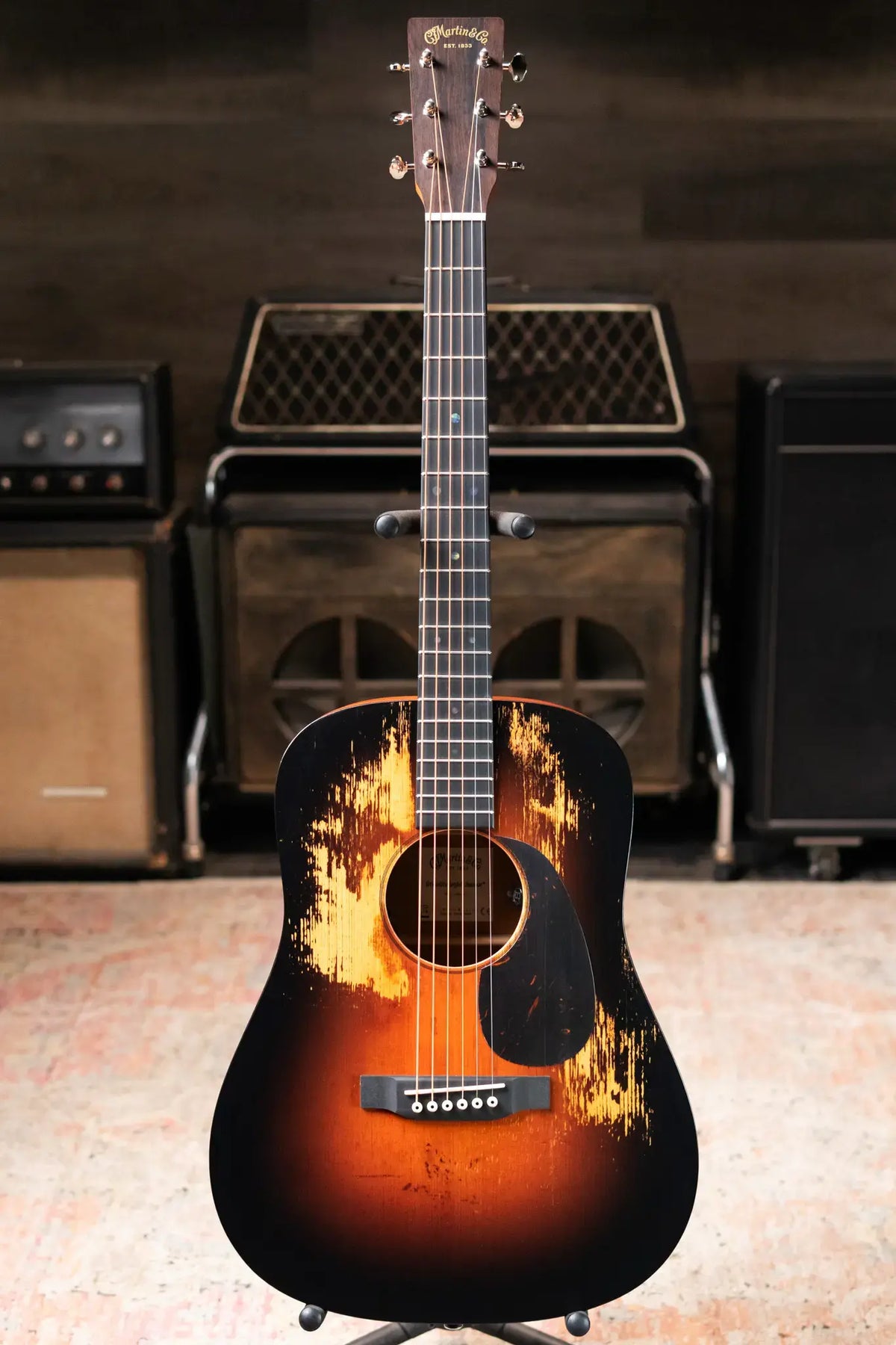 Martin D Jr-E StreetLegend Acoustic/Electric Guitar - Burst with Gig Bag - Demo