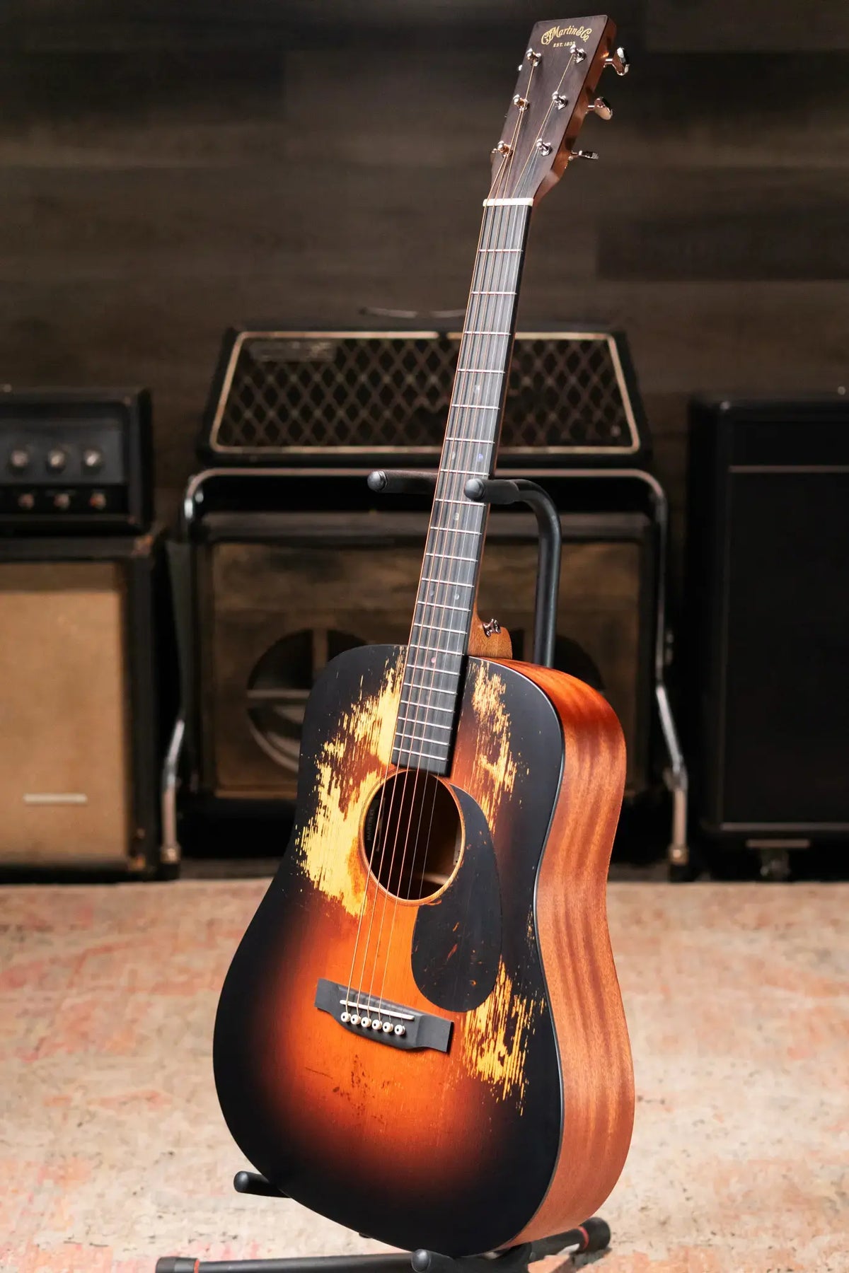 Martin D Jr-E StreetLegend Acoustic/Electric Guitar - Burst with Gig Bag - Demo