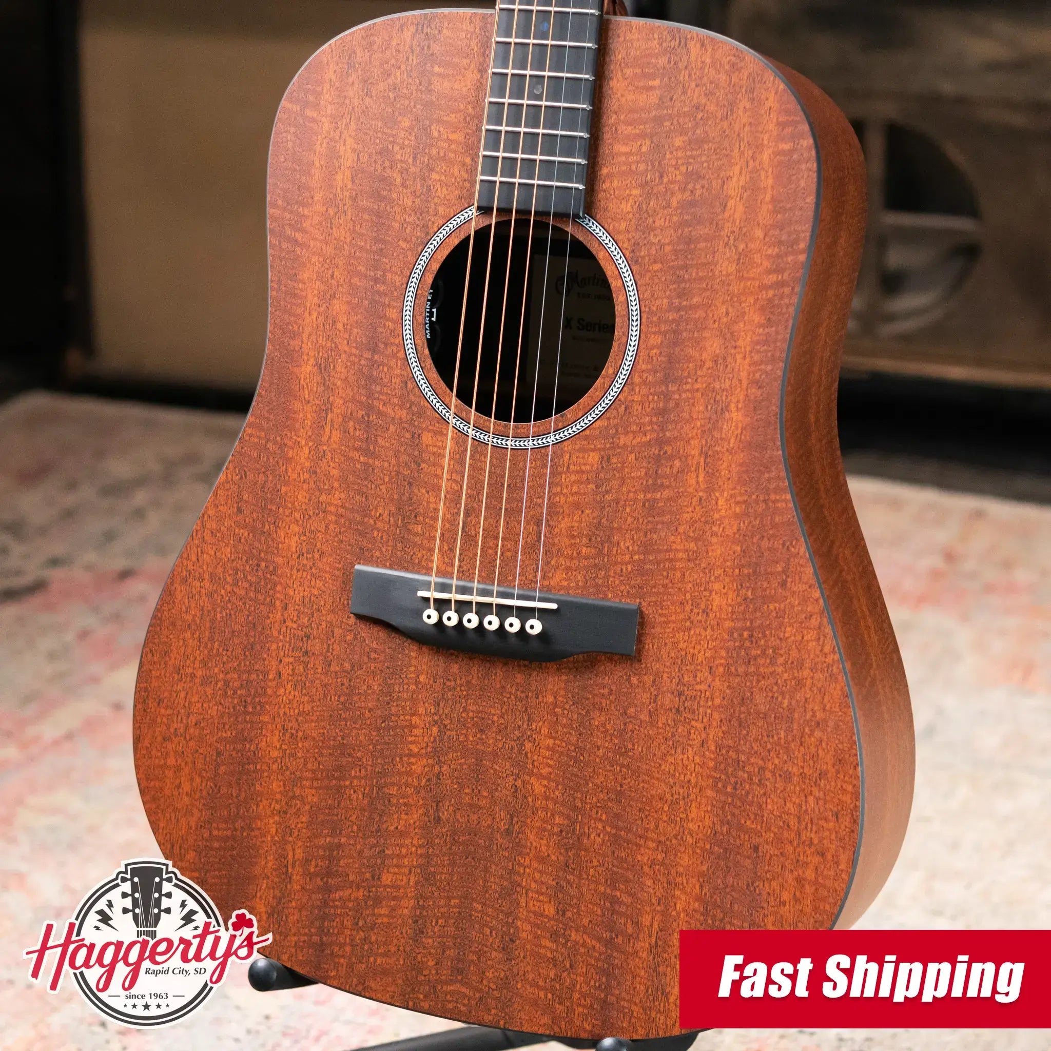 Martin D-X1E Dreadnought Acoustic/Electric Guitar - Mahogany with Gig Bag