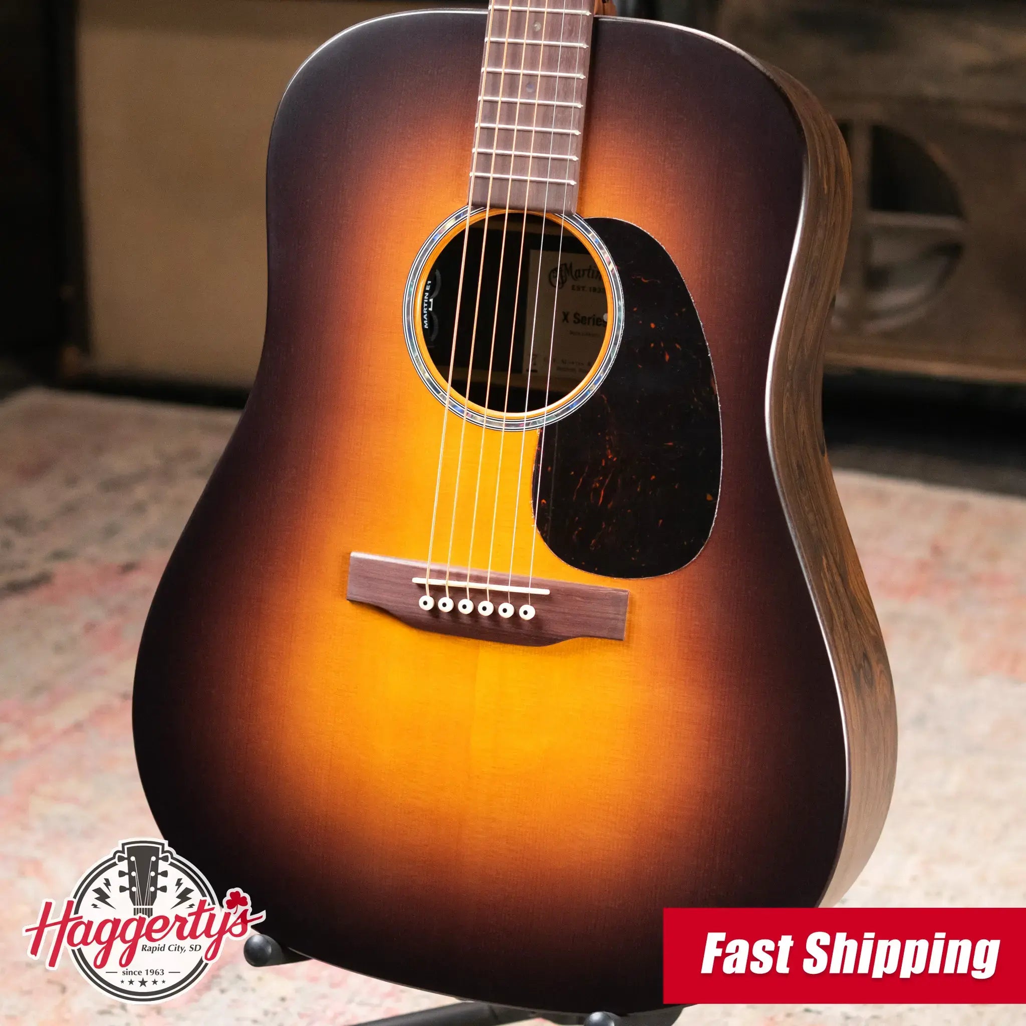 Martin D-X2E Acoustic/Electric Guitar - Ziricote Burst with Gig Bag