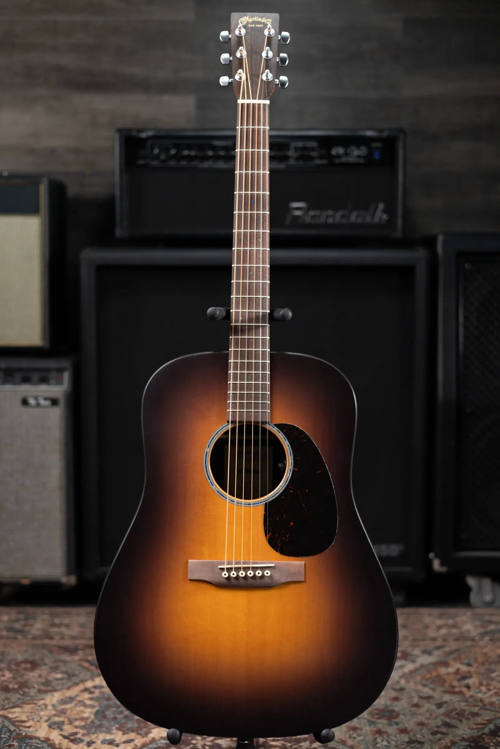 Martin D-X2E Dreadnought Acoustic/Electric Guitar - Ziricote Burst with Gig Bag