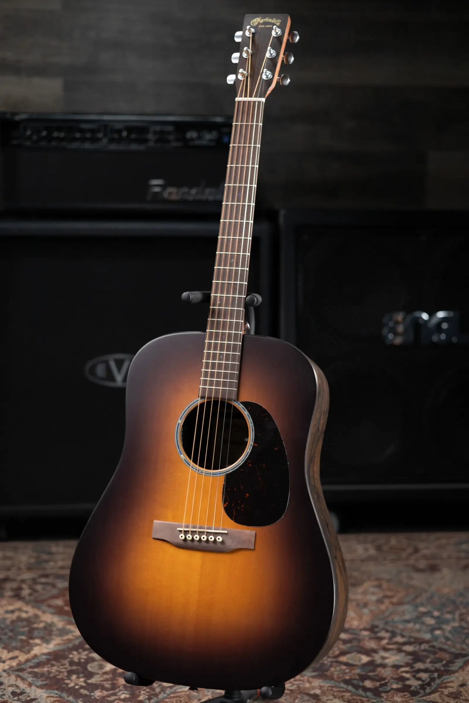 Martin D-X2E Dreadnought Acoustic/Electric Guitar - Ziricote Burst with Gig Bag