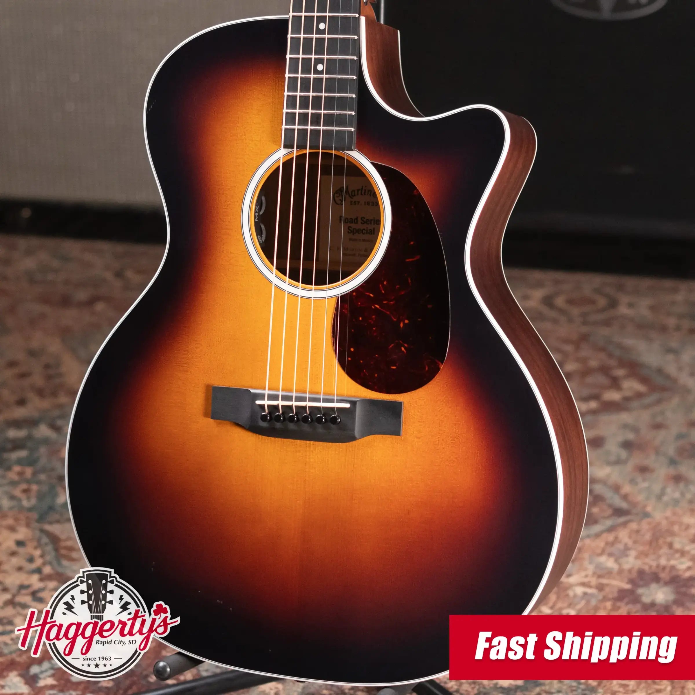 Martin GPC-13E Road Series Burst Acoustic/Electric Guitar with Gig Bag - Used