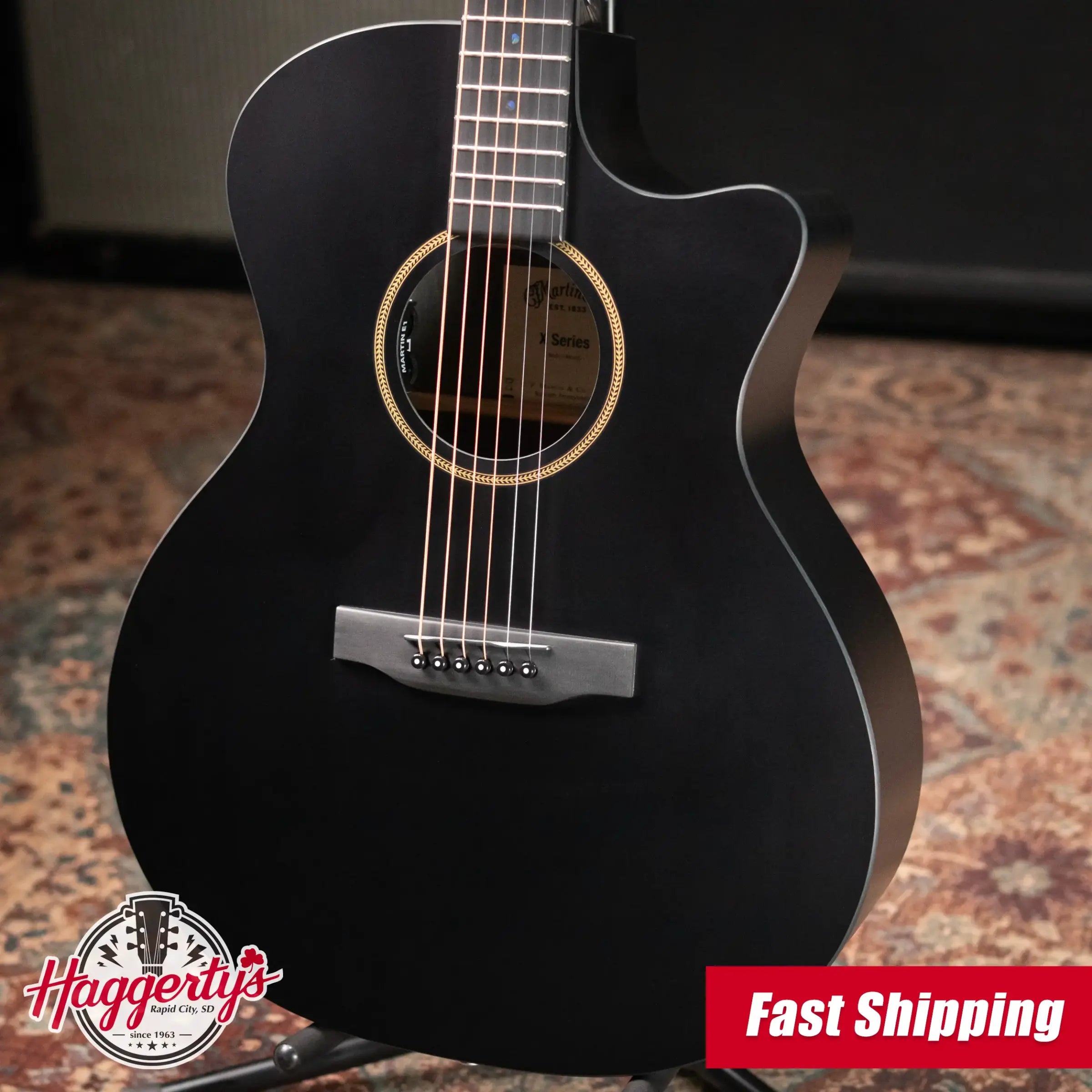 Martin GPC-X1E Acoustic/Electric Guitar - Black with Gig Bag