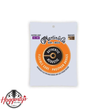 Martin MA535FX Custom Light 11-52 Phosphor Bronze Flexible Core Acoustic Guitar Strings