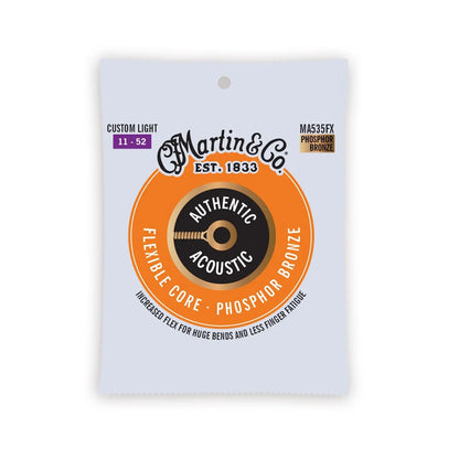 Martin MA535FX Custom Light 11-52 Phosphor Bronze Flexible Core Acoustic Guitar Strings